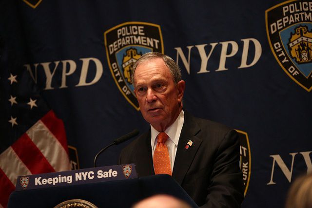 Mayor Bloomberg delivers his speech today at NYPD headquarters